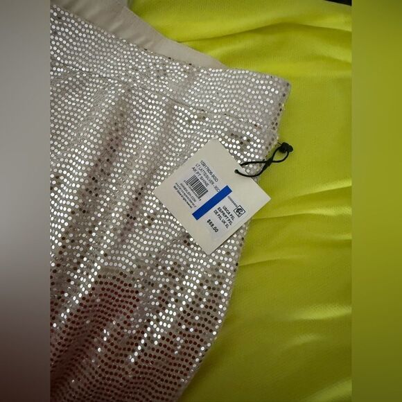 AK ANNE KLEIN WOMENS PETITE Silver Sequin PULL ON Pant NWT - Picture 8 of 11